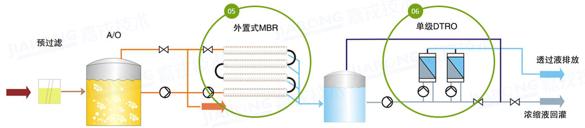 垃圾渗滤液处理工艺，单级DTRO工艺